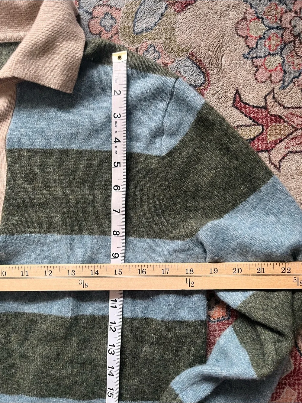J. Crew merino blend rugby stripe sweater size medium